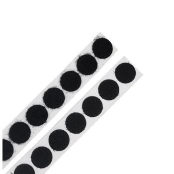 Rollo de Velcro en Circulos 20mm Negro Autoadhesivo